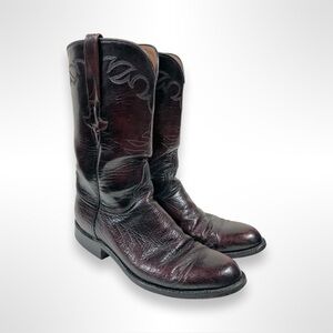LUCCHESE vintage 90s smooth quill ostrich roper western boots